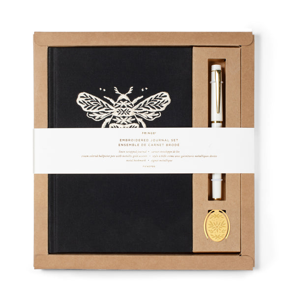 JT EMBROIDERED BEE JOURNAL SET Fringe Studio