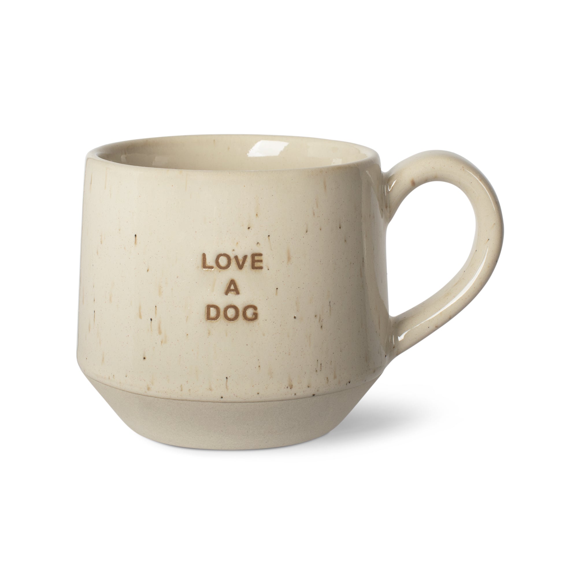 Love A Dog Neutral Speckle Stoneware Mug