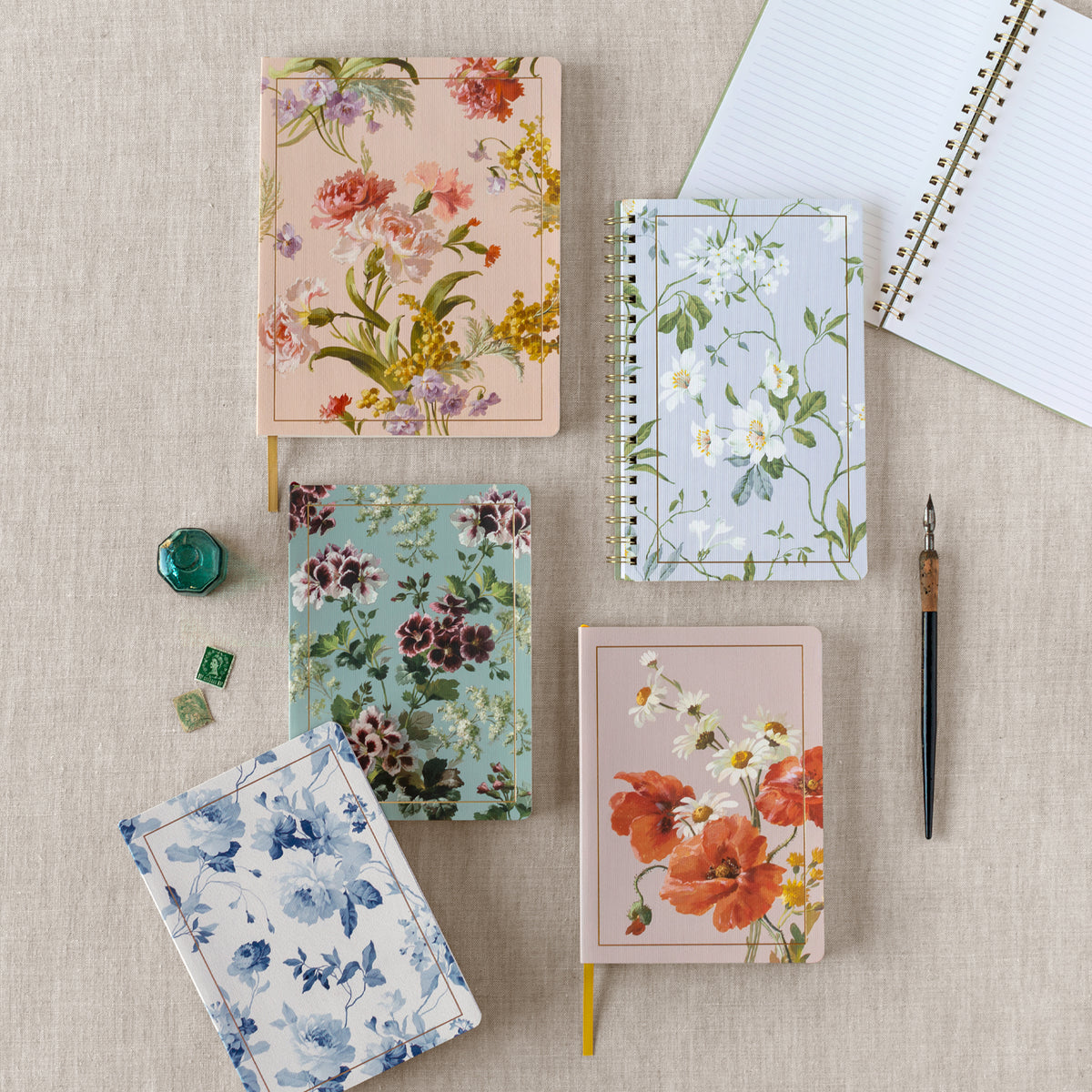 Fleur Magnolia Vines Spiral Journal
