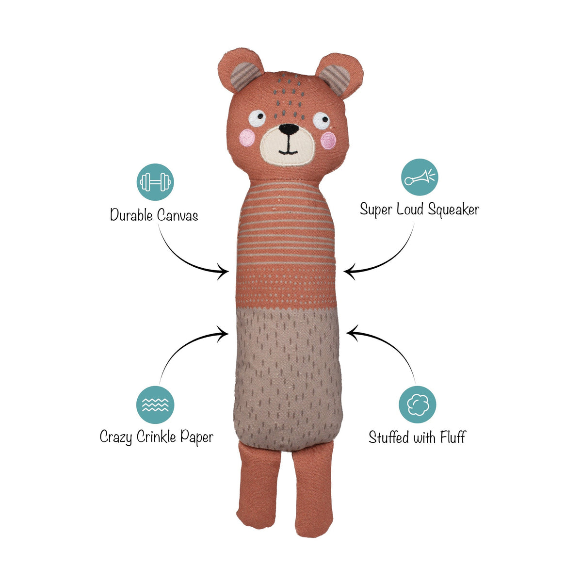 Doing The Bear Minimum Canvas Dog Toy