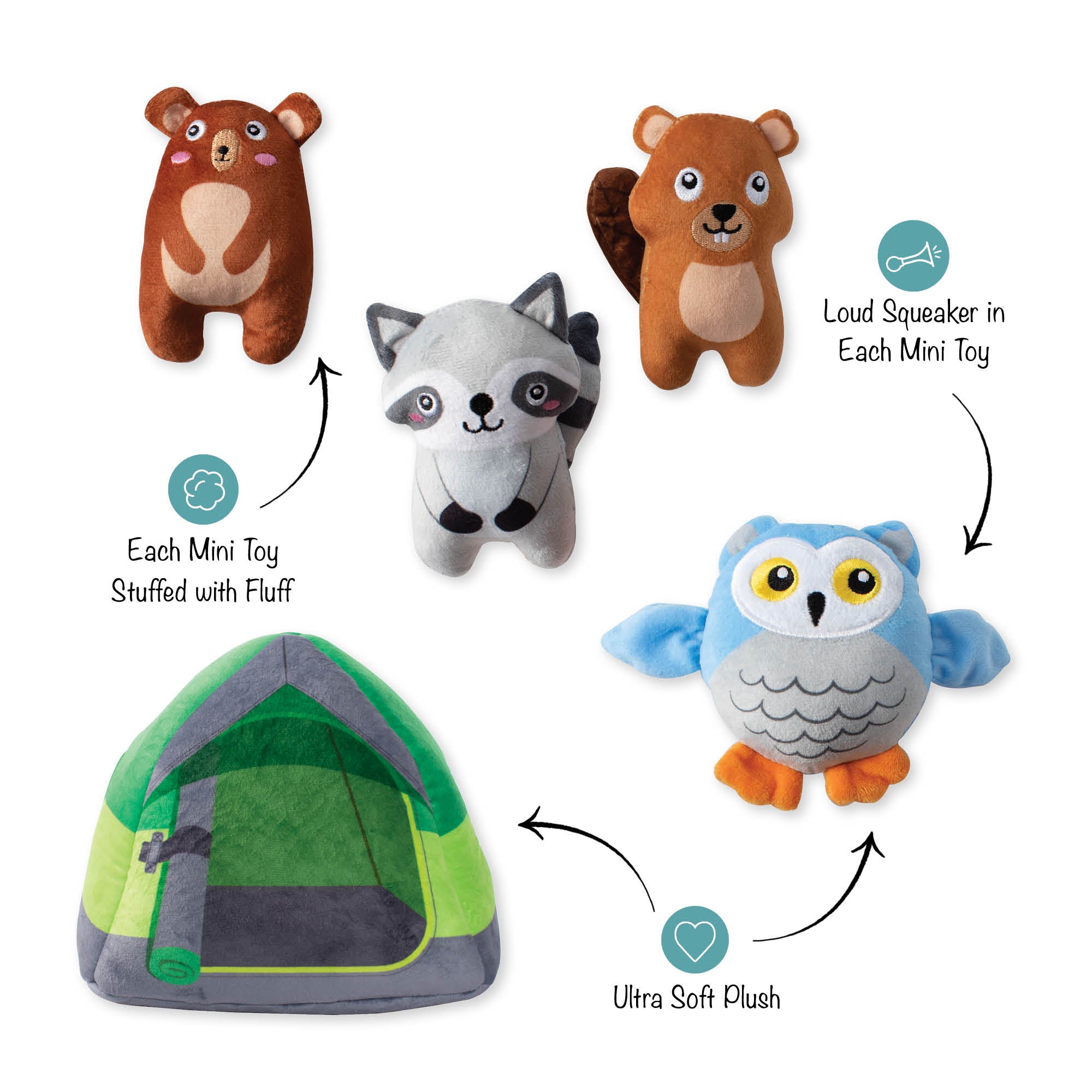 Happy Campers Burrow Plush Dog Toy