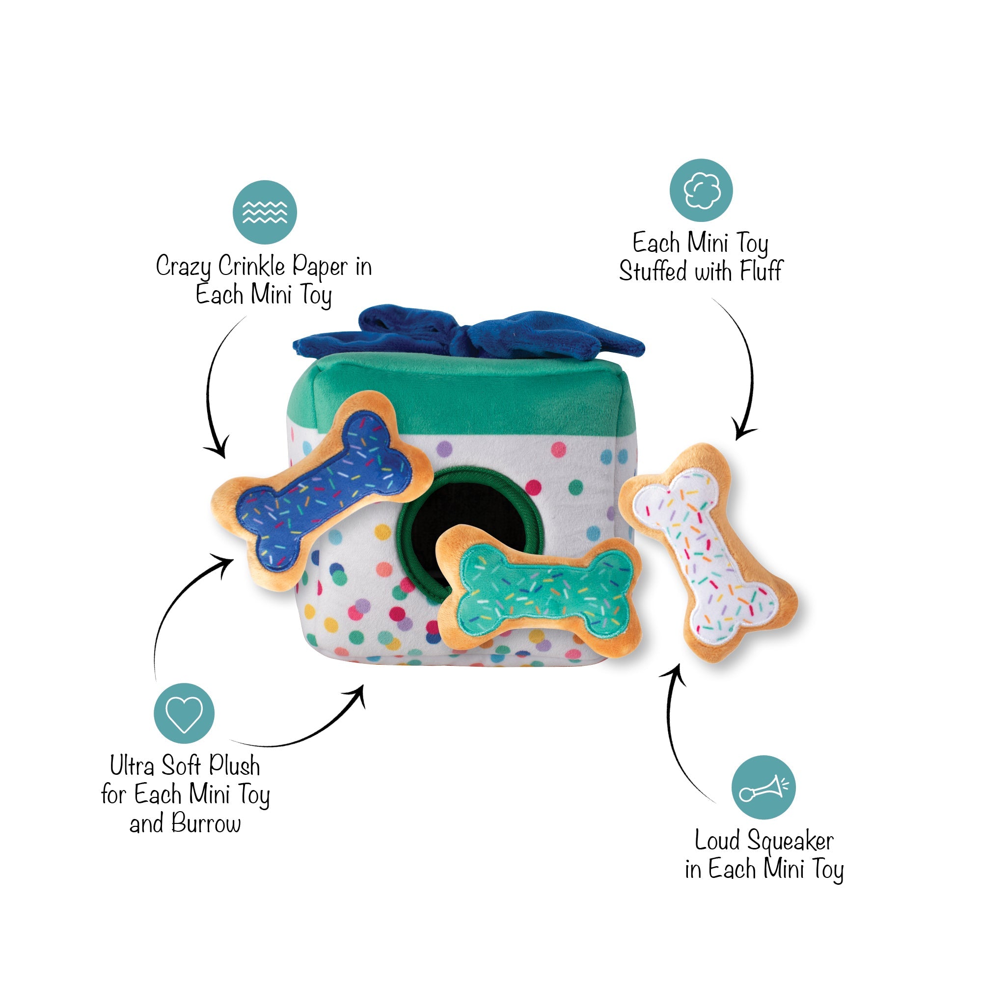 All About The Gifts Burrow Plush Dog Toy