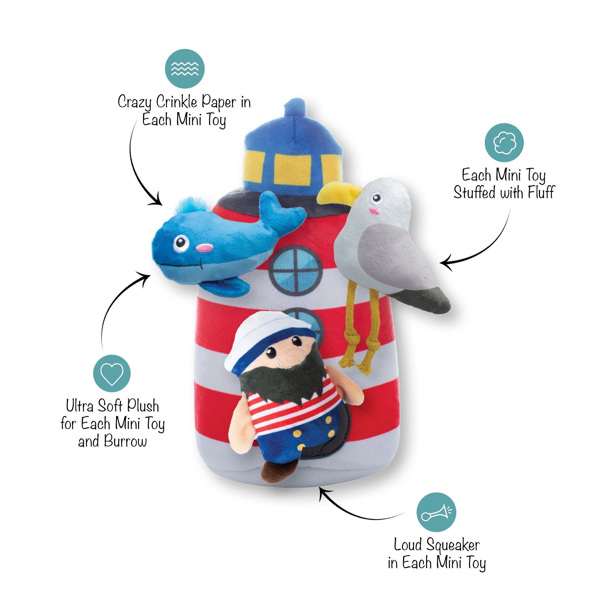 Ships Ahoy Burrow Plush Dog Toy