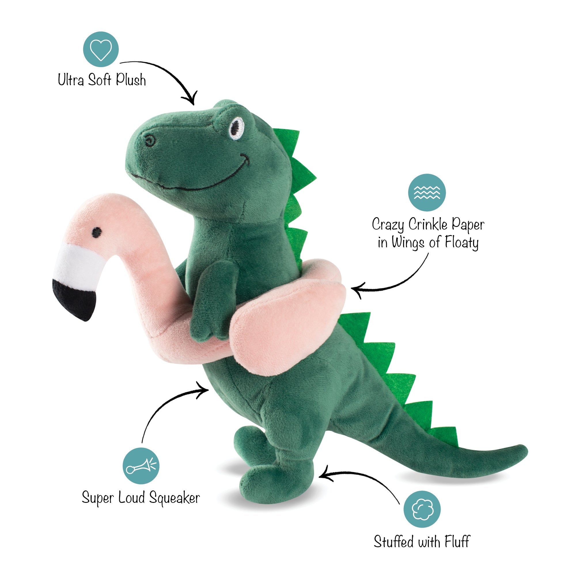 Pool Time Rex Plush Dog Toy