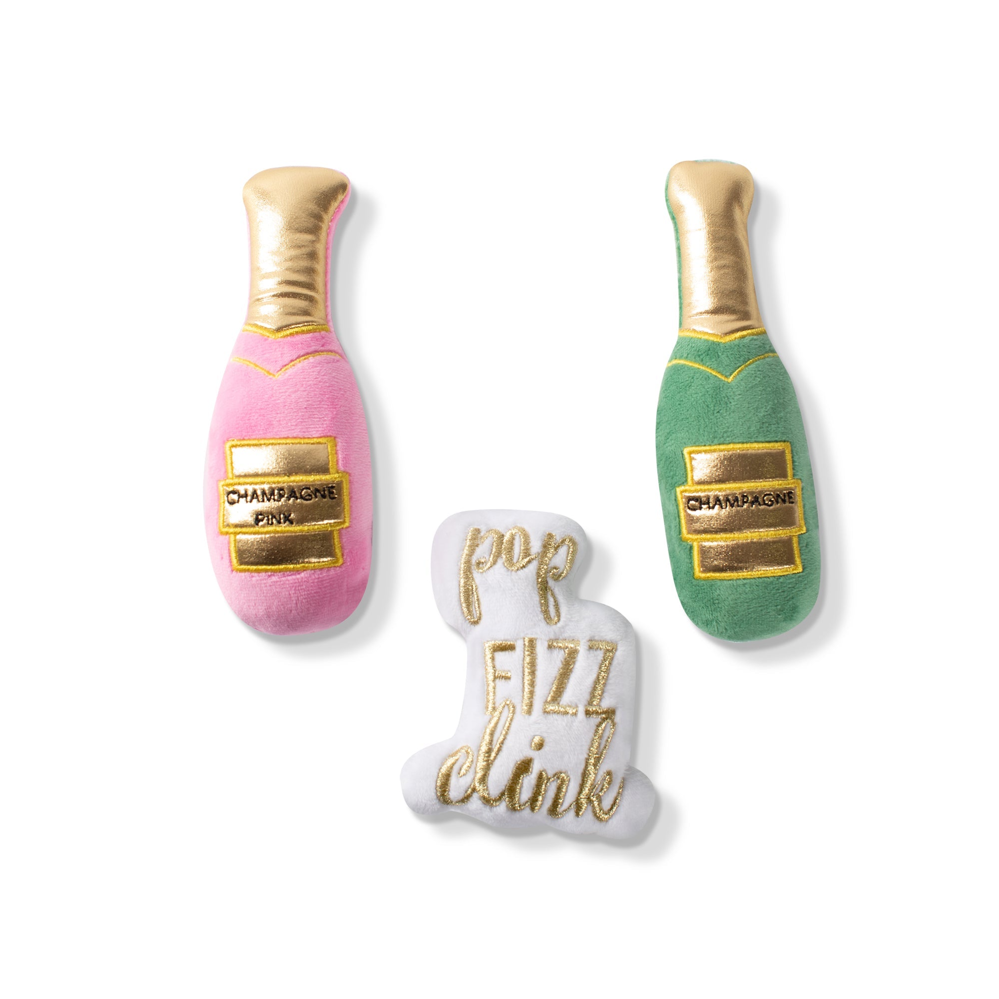 Feelin' Bubbly! 3pc Mini Plush Dog Toy Set
