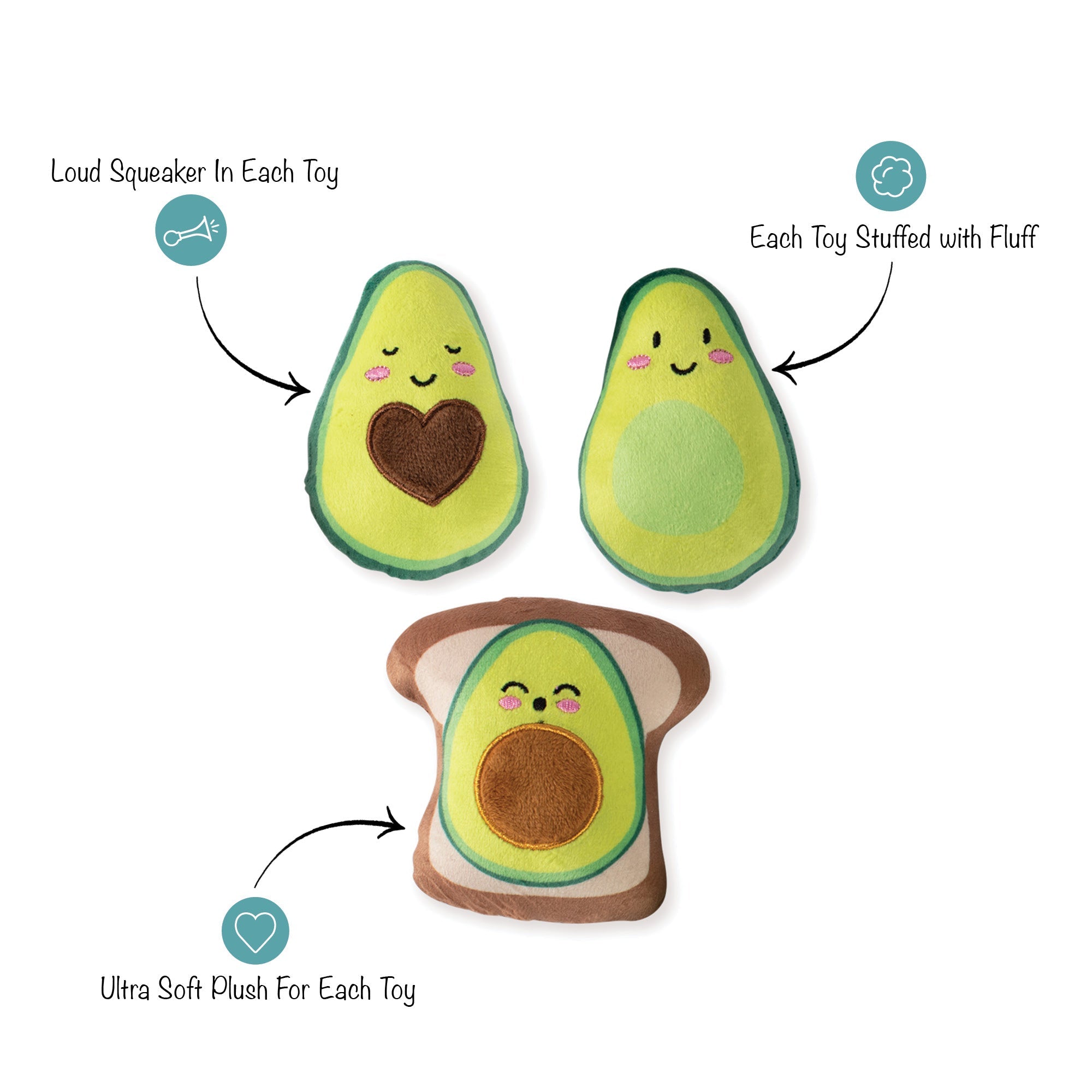Let's Get Avo Control! 3pc Mini Plush Dog Toy Set