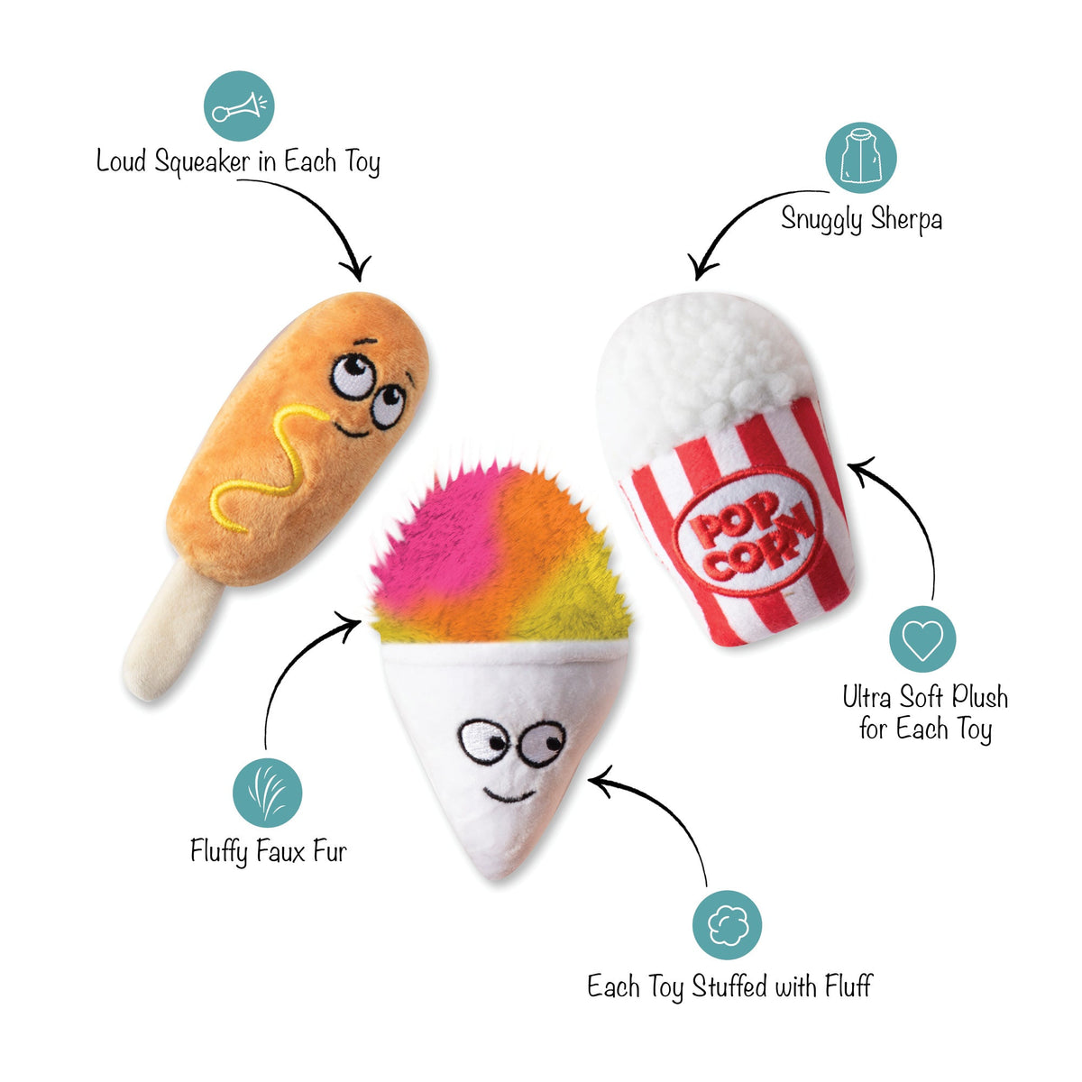 Cheat Day 3pc Mini Plush Dog Toy Set