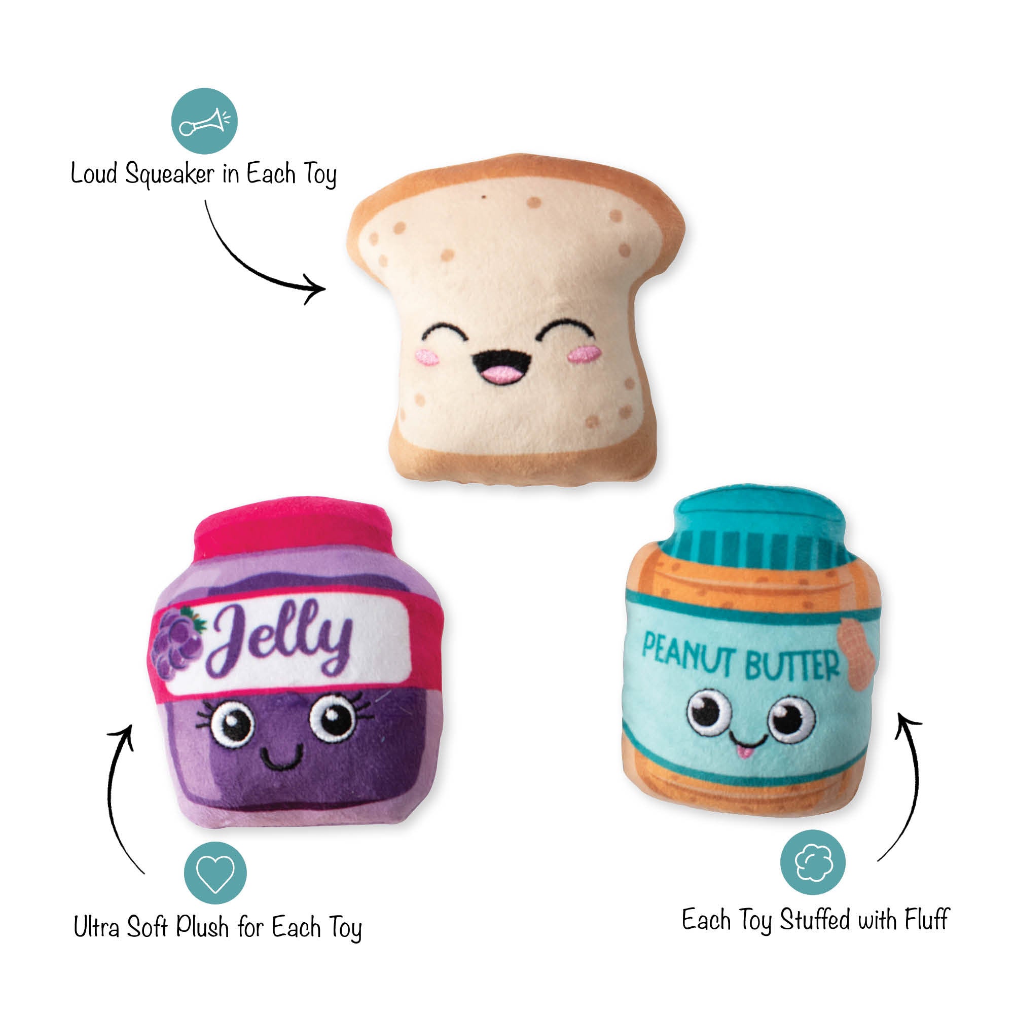 Sticky Situation 3pc Mini Plush Dog Toy Set