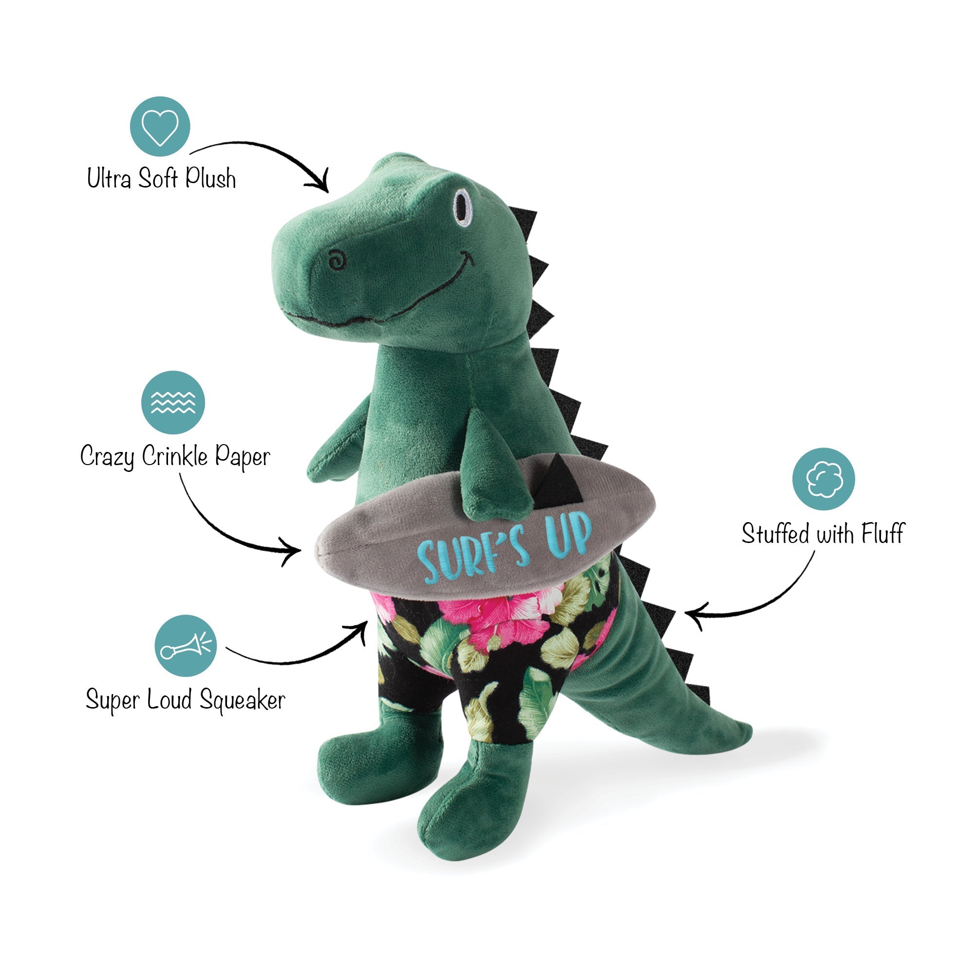 Surf's Up, Dude! Plush Dog Toy