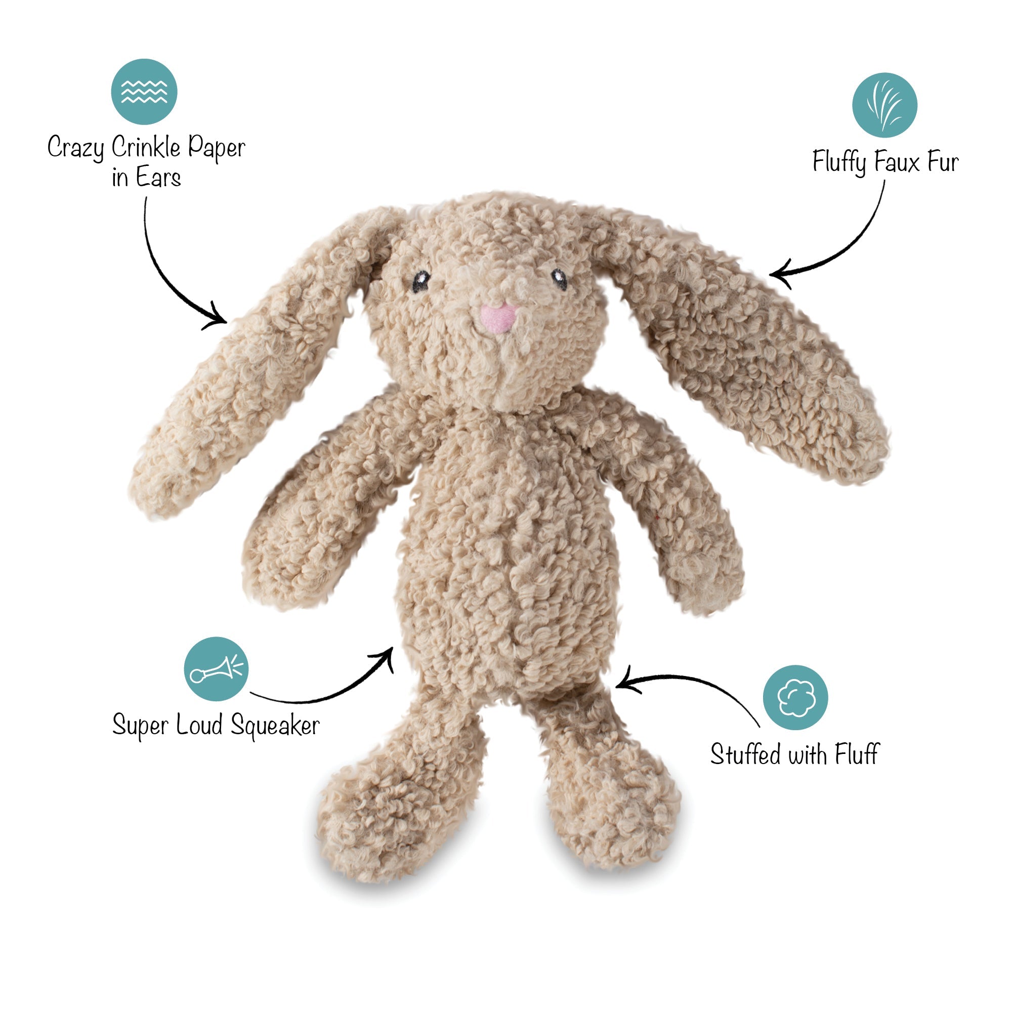 Honey Bunny Plush Dog Toy