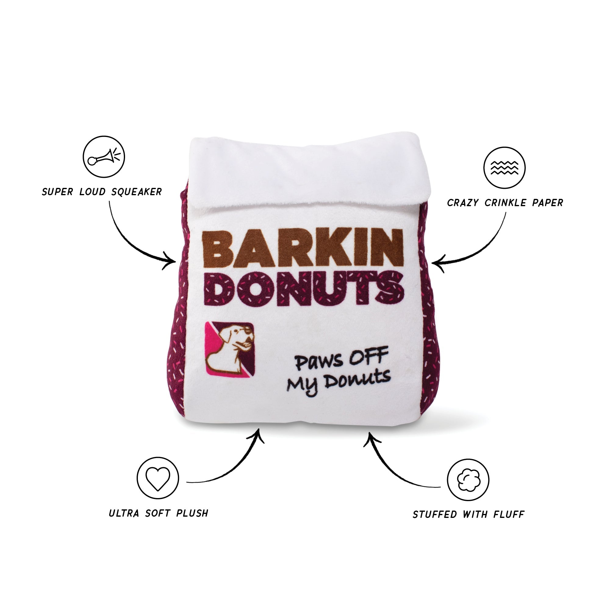Wagsdale Barkin Donuts Donut Bag Dog Toy