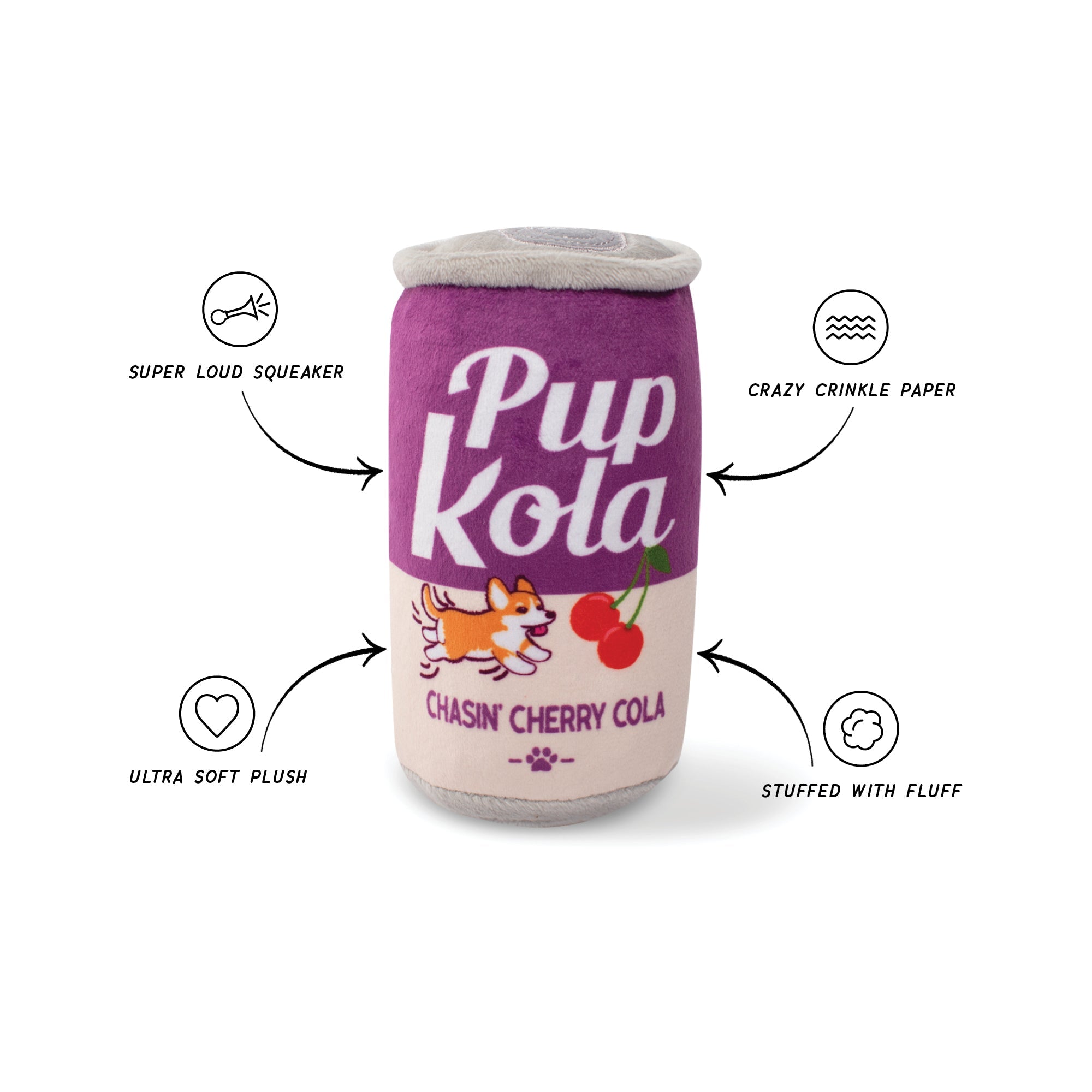 Wagsdale Chasin' Cherry Cola Dog Toy