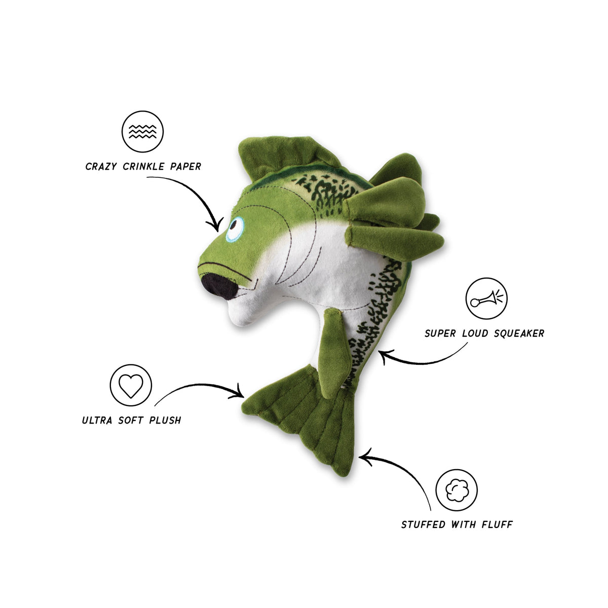 Wagsdale Here Fishy Fishy Plush Dog Toy