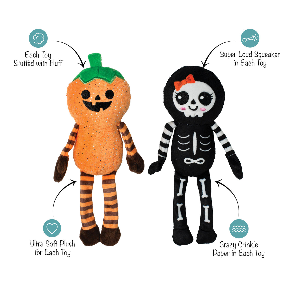 Oh My Gourd! 2pc Plush Dog Toy Set