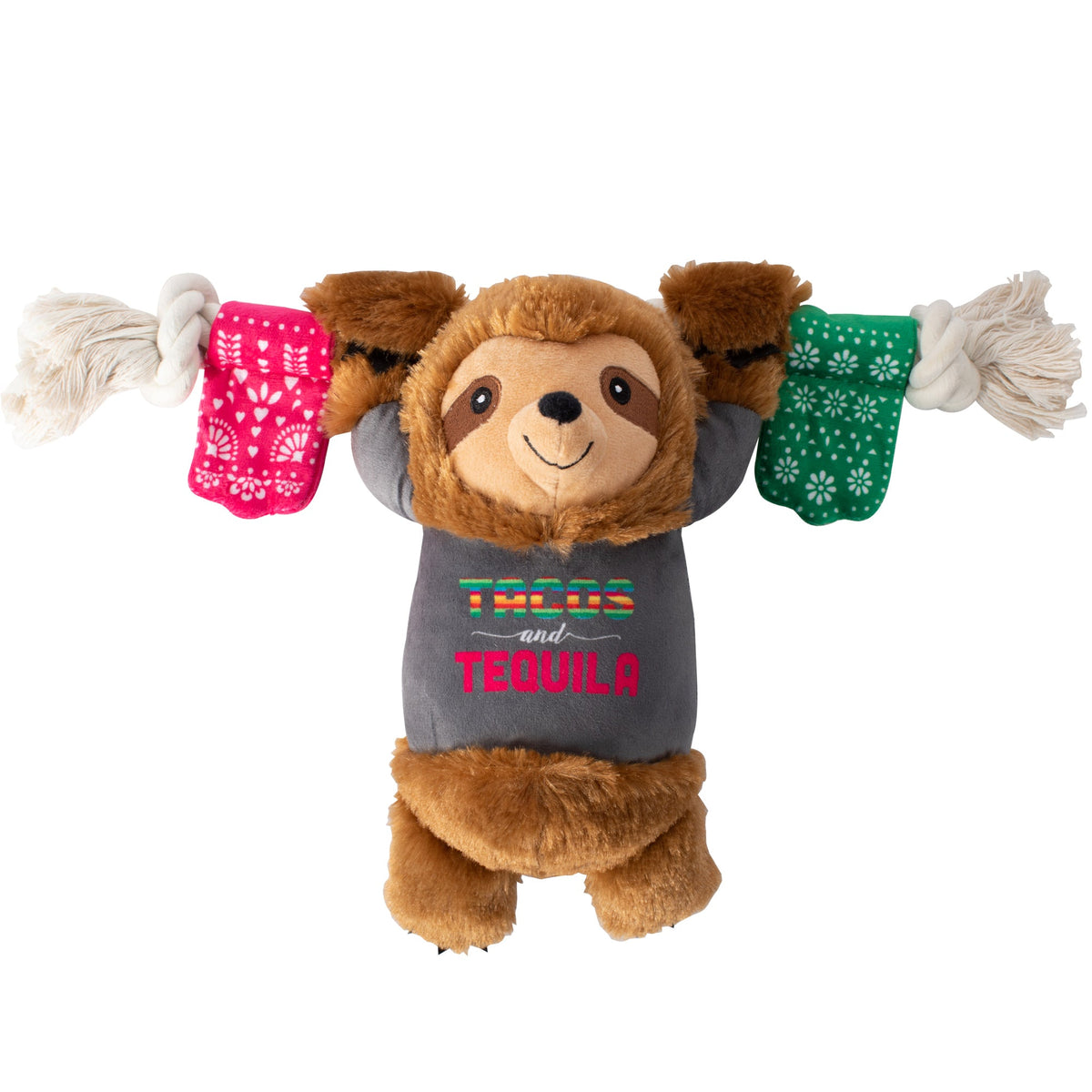 Tacos & Tequila Plush Dog Toy With Rope