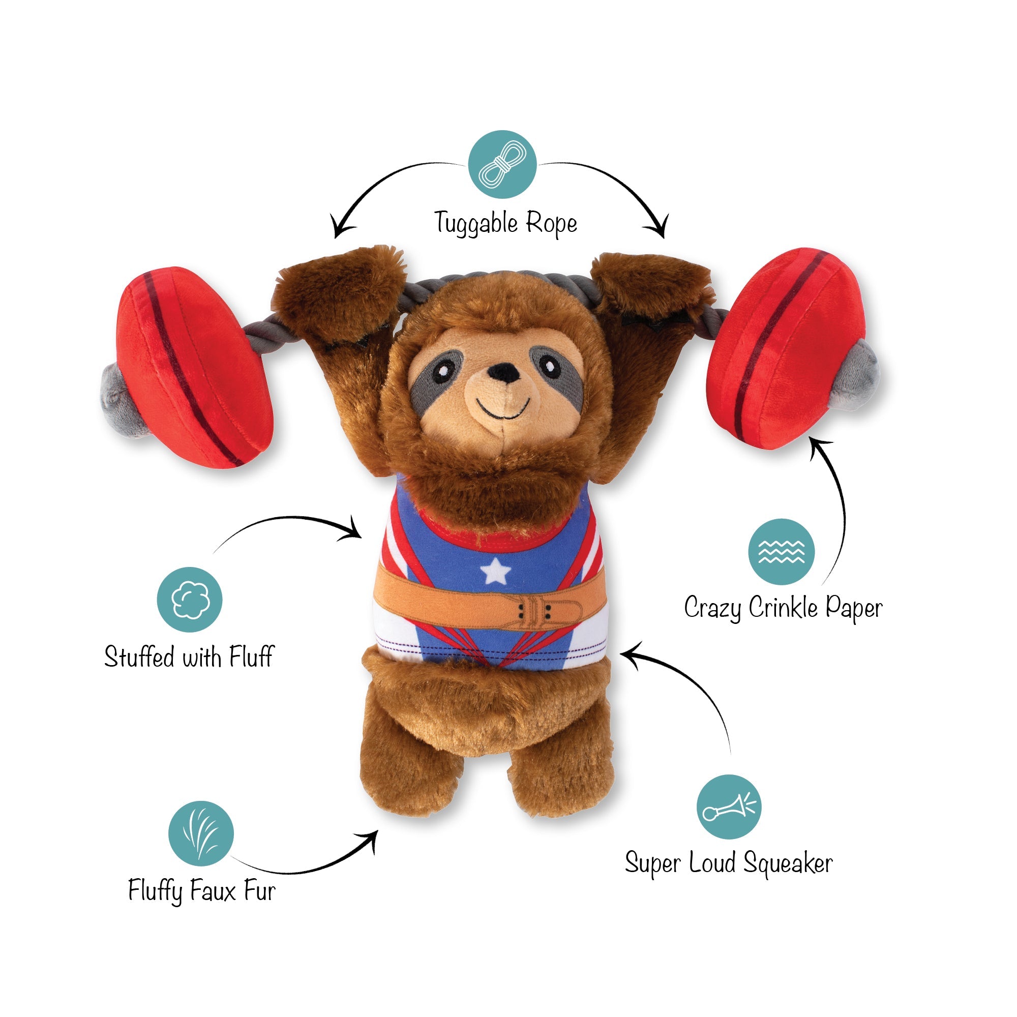 Hustle For That Muscle Plush Dog Toy