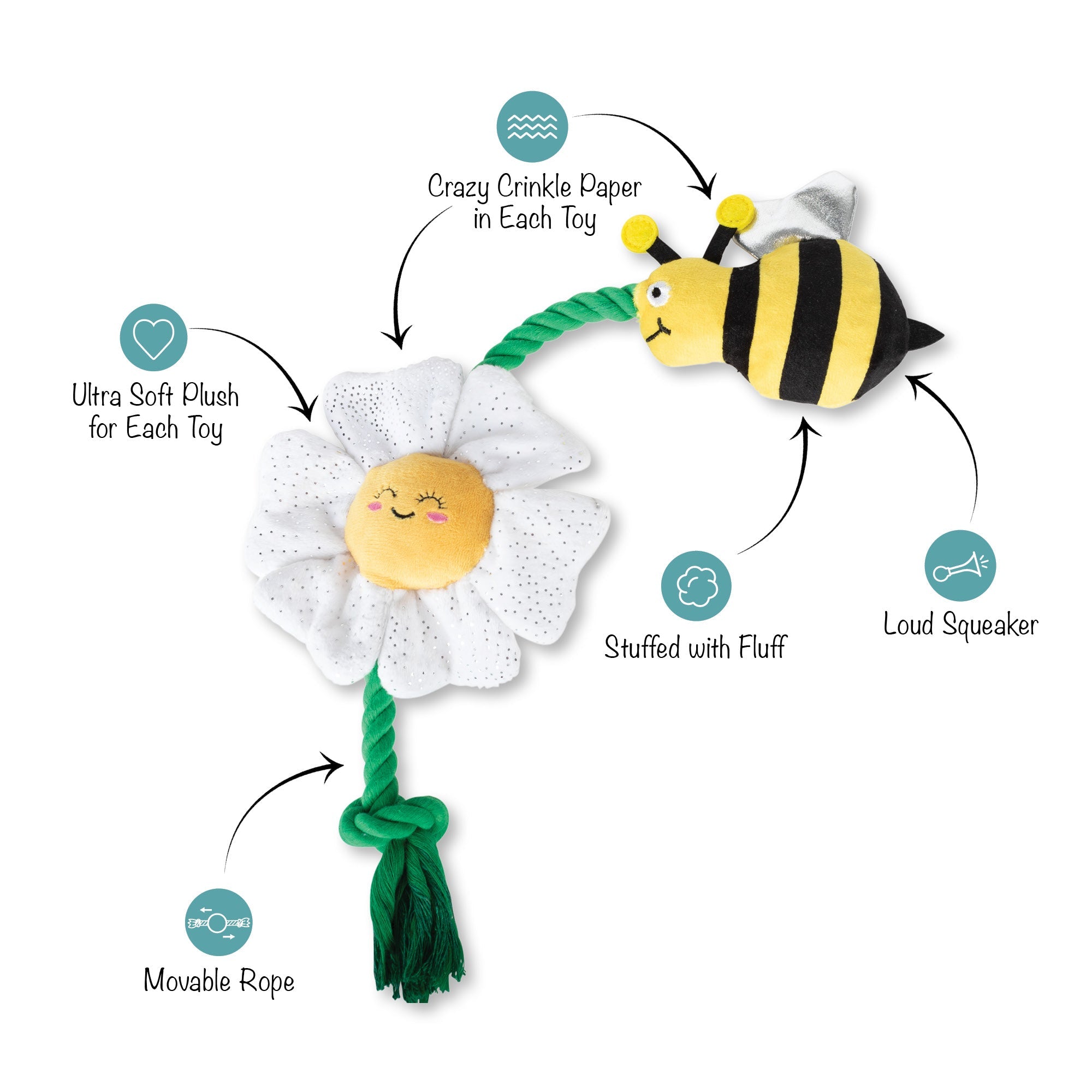 I'm Pollen For You Rope Dog Toy