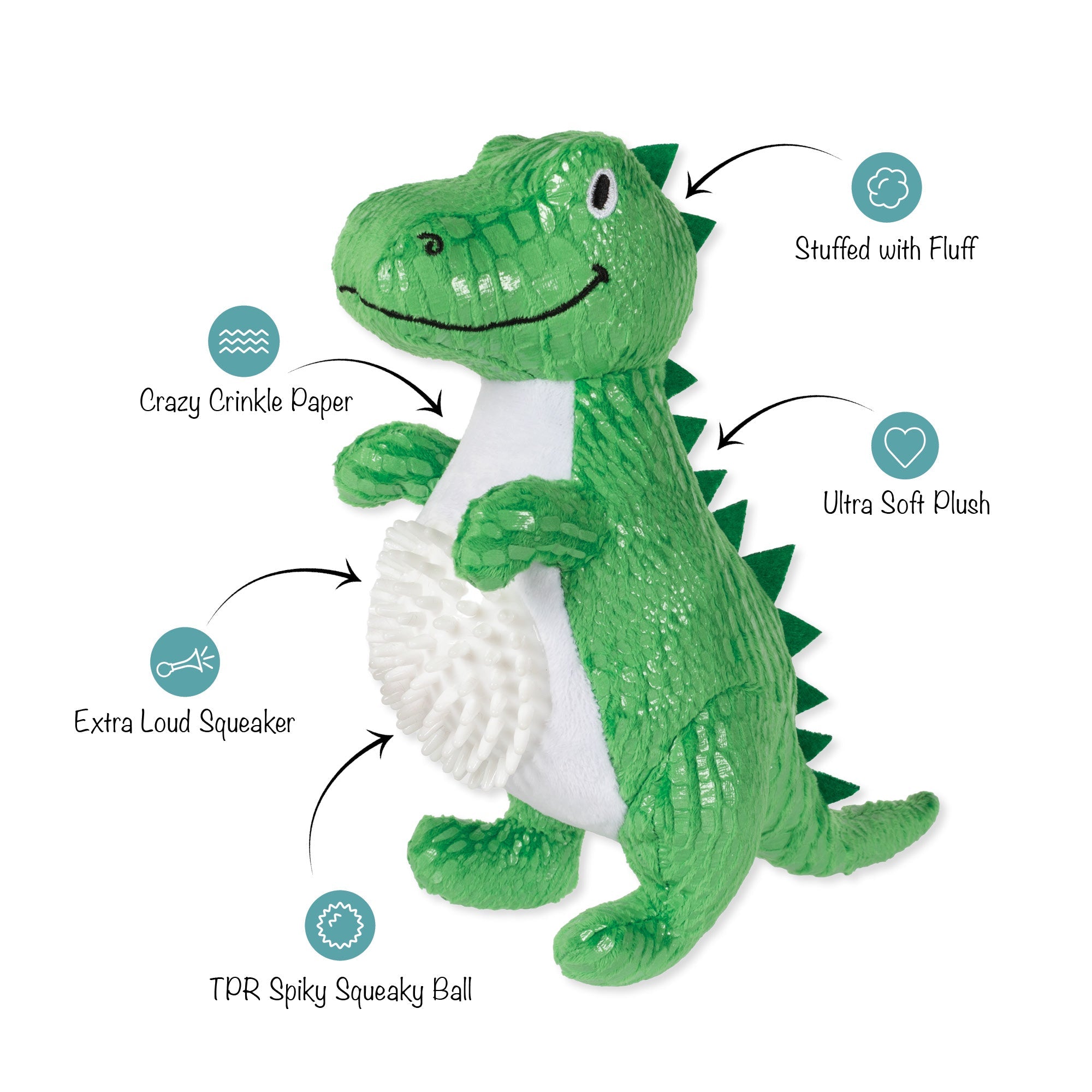 Roar And Explore Plush/Spiky Ball Dog Toy
