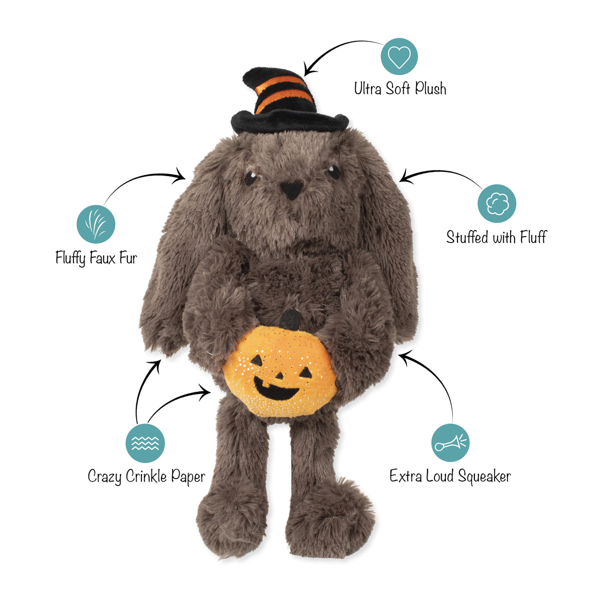 Hocus Pocus Hare Plush Dog Toy