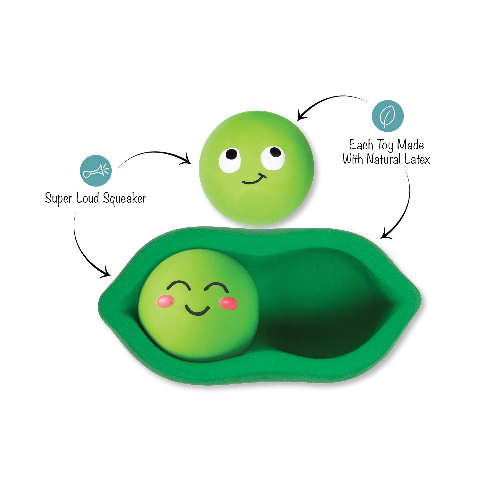 We Come In Peas Latex Dog Toy