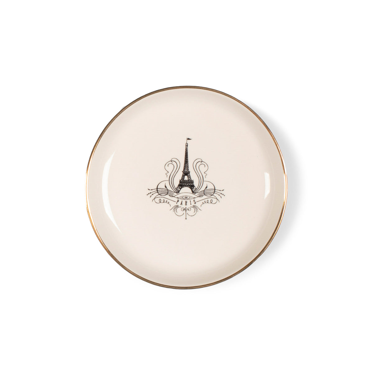 Noir Eiffel Small Round Trinket Dish