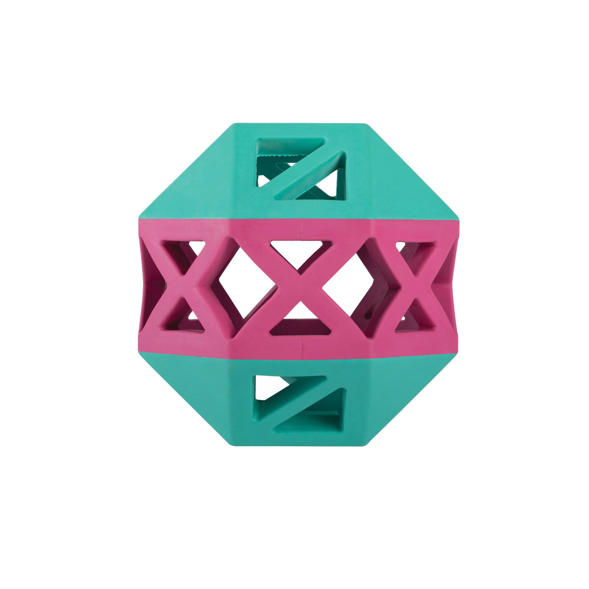 This Is How I Roll Turquoise/Hot Pink Rubber Dog Toy