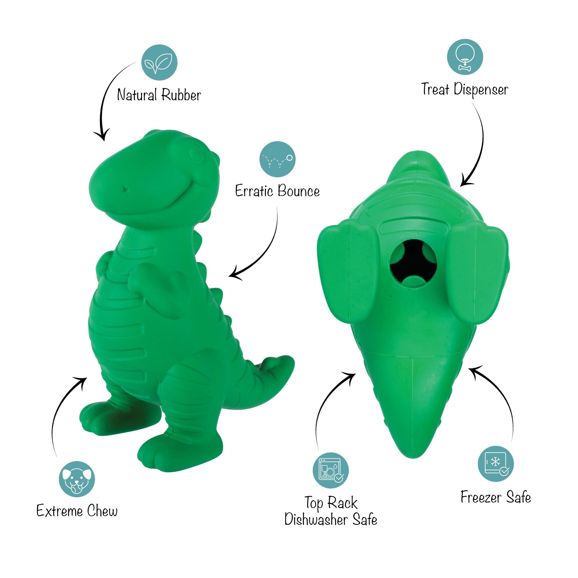 A T-Riffic Time Rubber Dog Toy