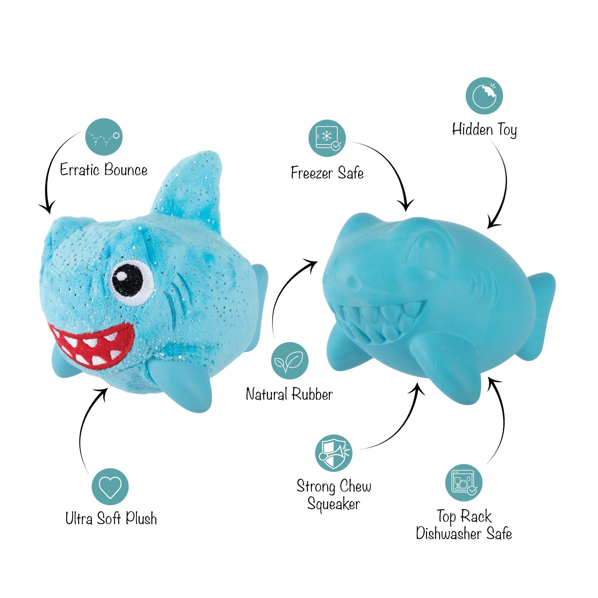 Out Of The Blue Rubber/Plush Dog Toy