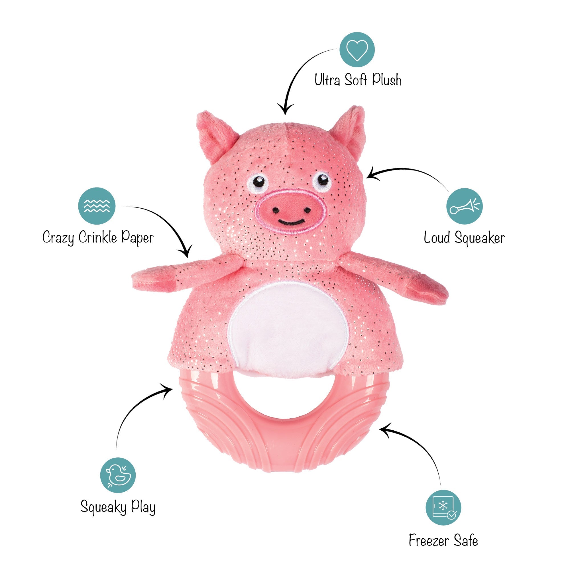 Get Piggy With It Rubber/Plush Dog Toy