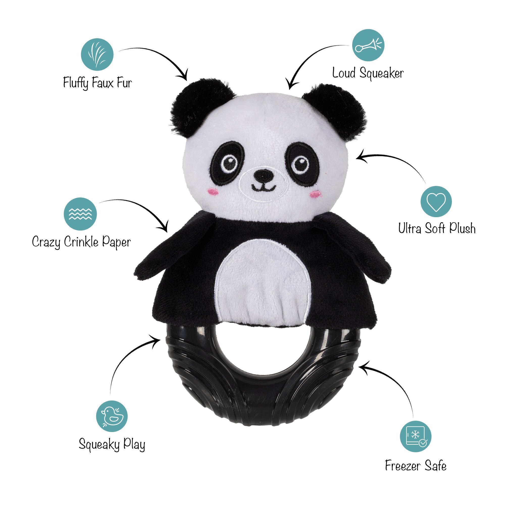 Stu-Panda-Ous! Rubber/Plush Dog Toy