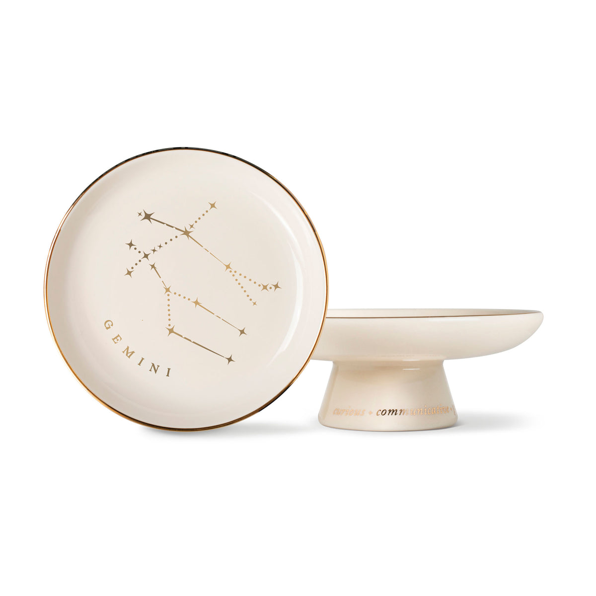 Starry Gemini Zodiac Pedestal Dish