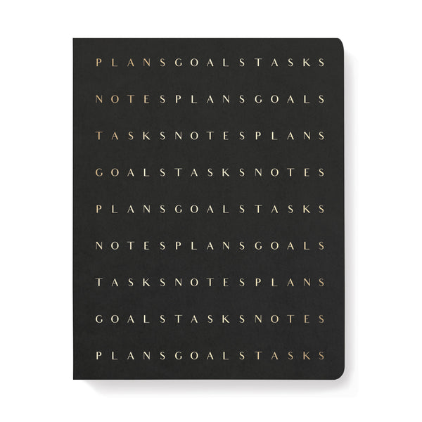 SE LETTER FLOW BLACK SIGNATURE NONDATED WEEKLY PLANNER NOTEBOOK
