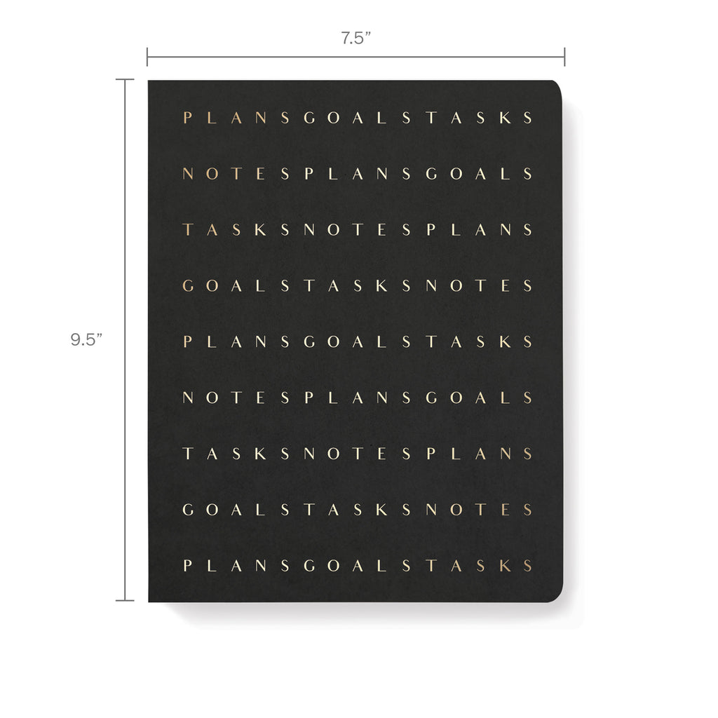 Se Letter Flow Black Signature Non-Dated Weekly Planner Notebook