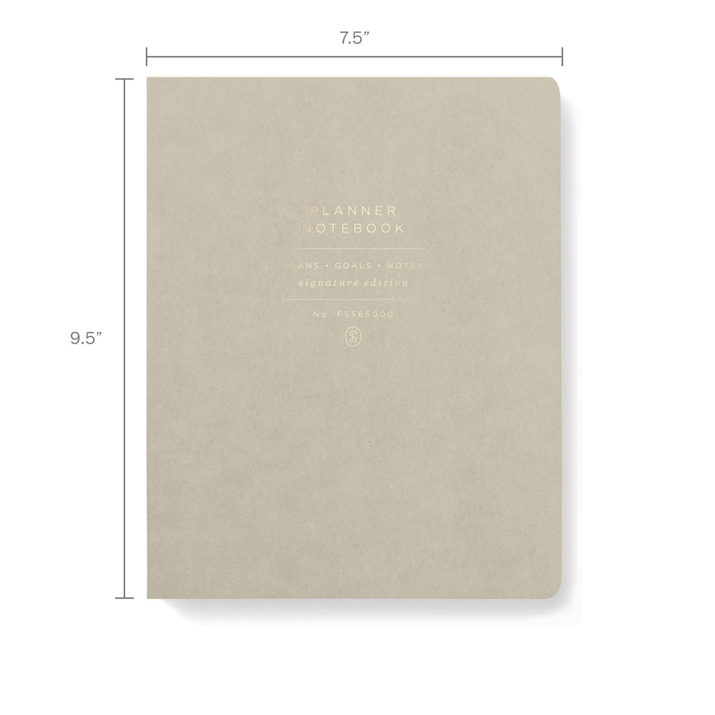 Standard Grey Signature Non-Dated Weekly Planner Notebook