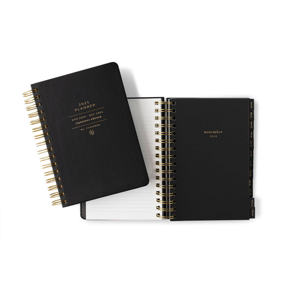 SIGNATURE BLACK 2025 17 MONTH DATED PLANNER Fringe Studio