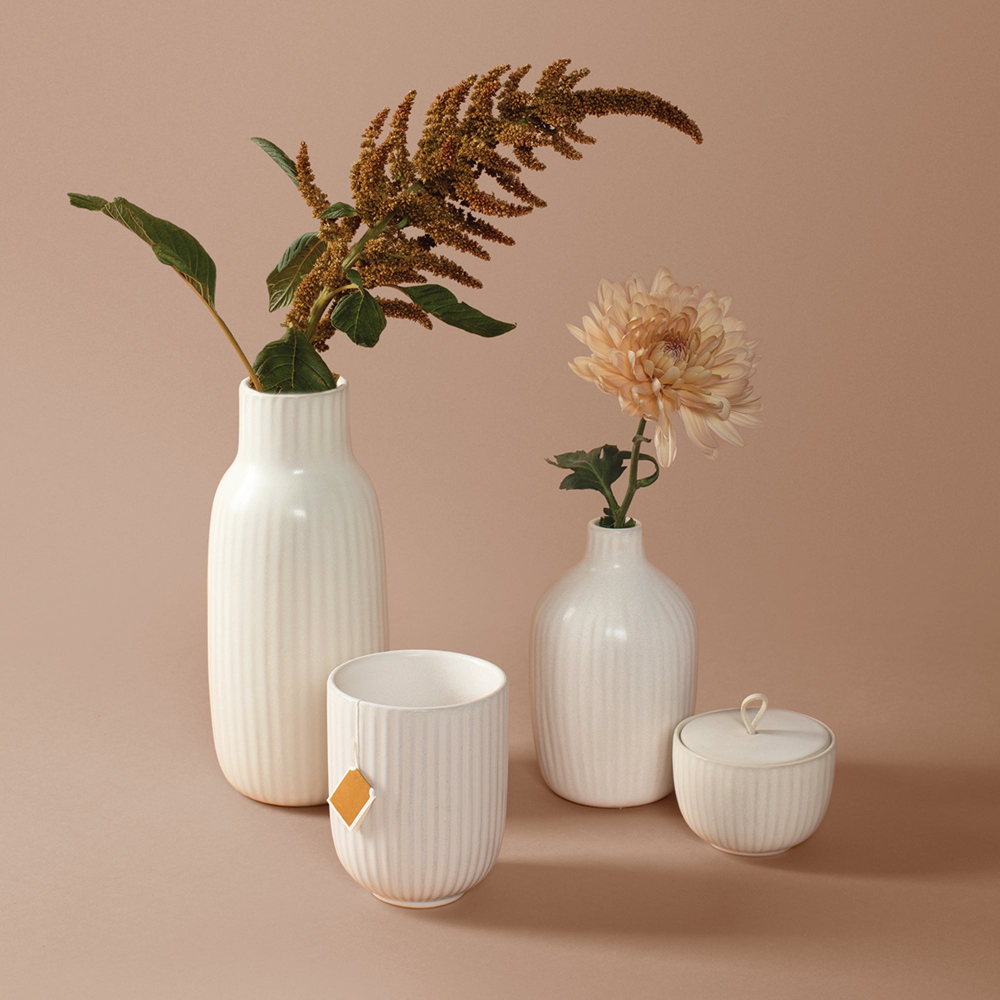 River Ribbed Slender Vase
