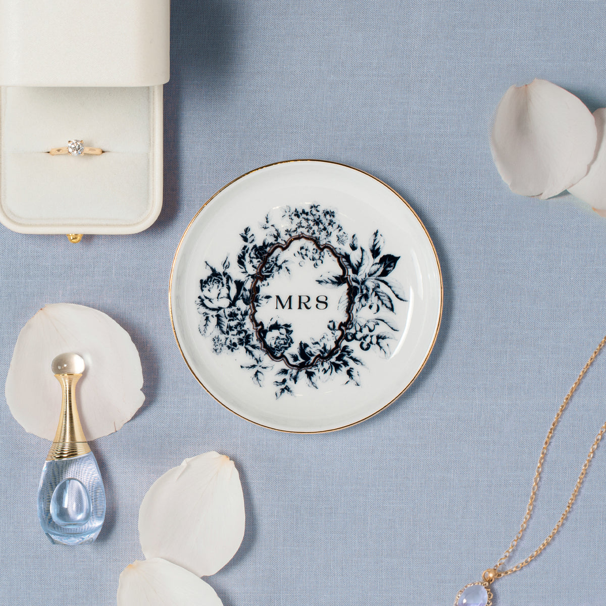 Something Blue Round Trinket Dish