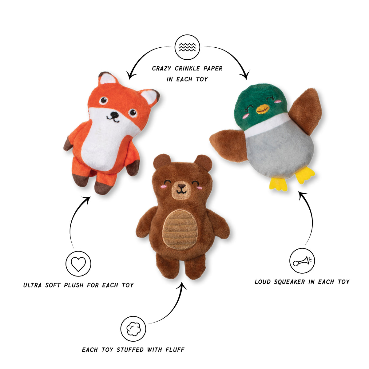 Wagsdale Chillin' By The Lake 3pc Mini Dog Toy Set
