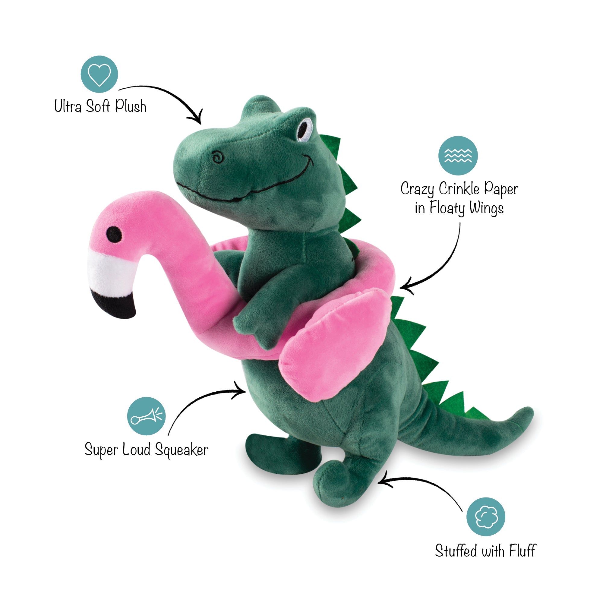 Flamingo Fun Large Plush Dog Toy