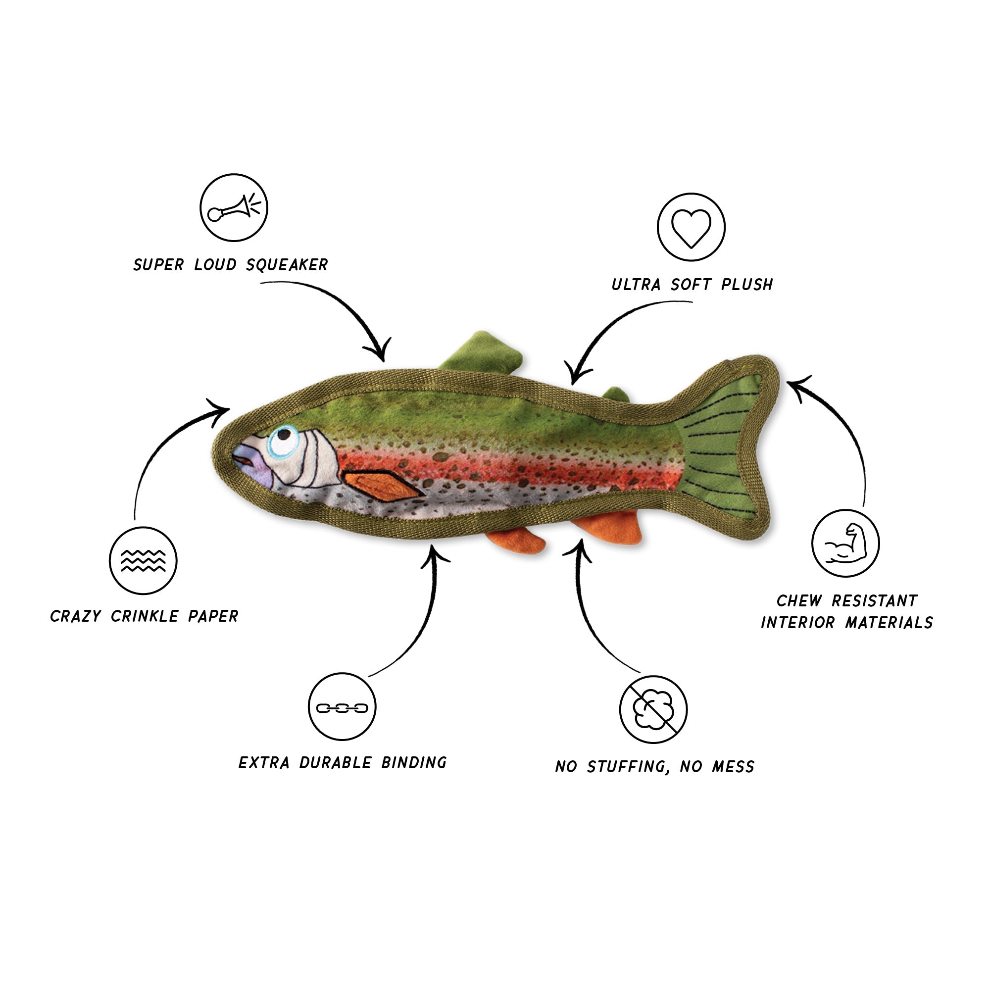 Wagsdale Catch Of The Day Durable Plush Dog Toy