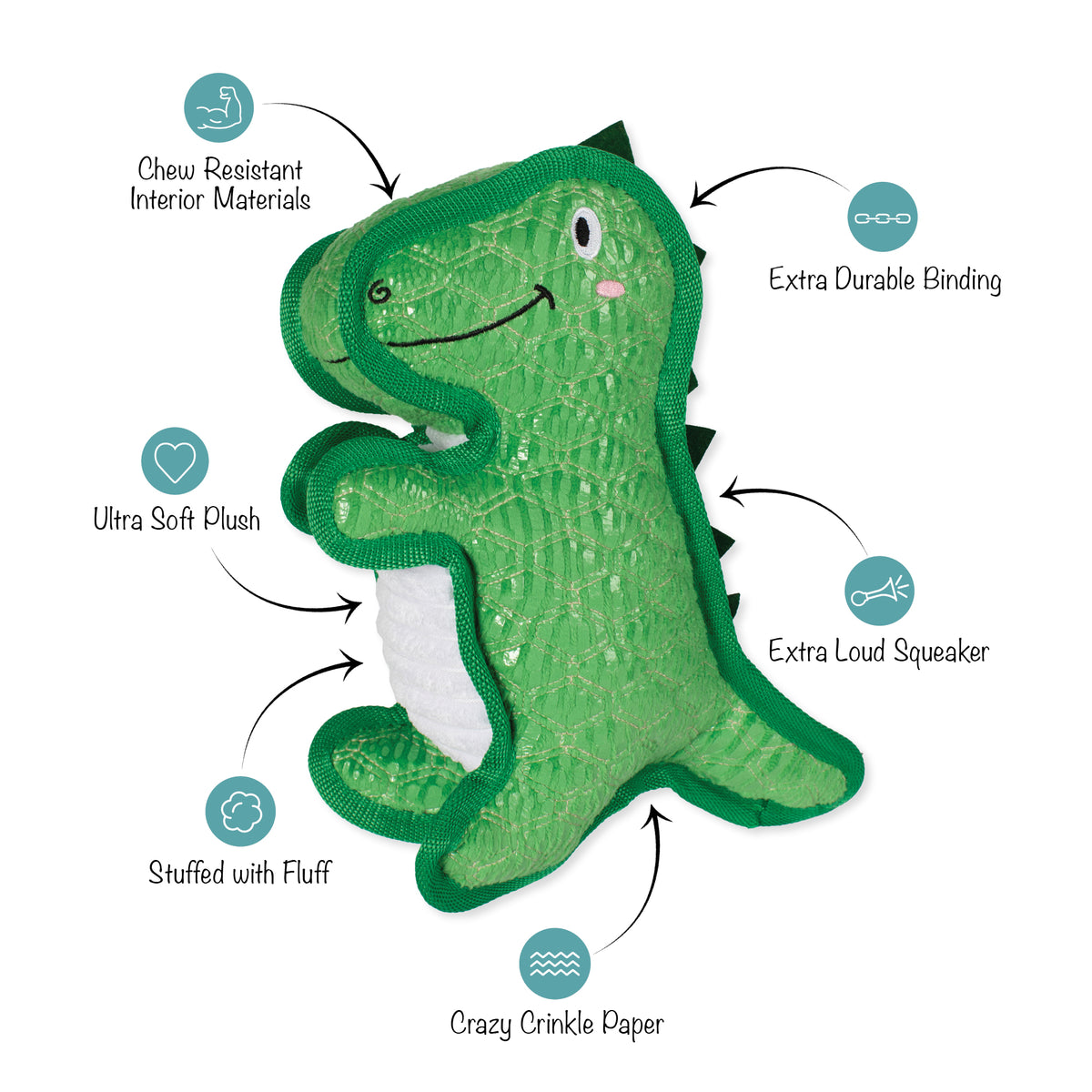 T-Wrecks Durable Plush Dog Toy