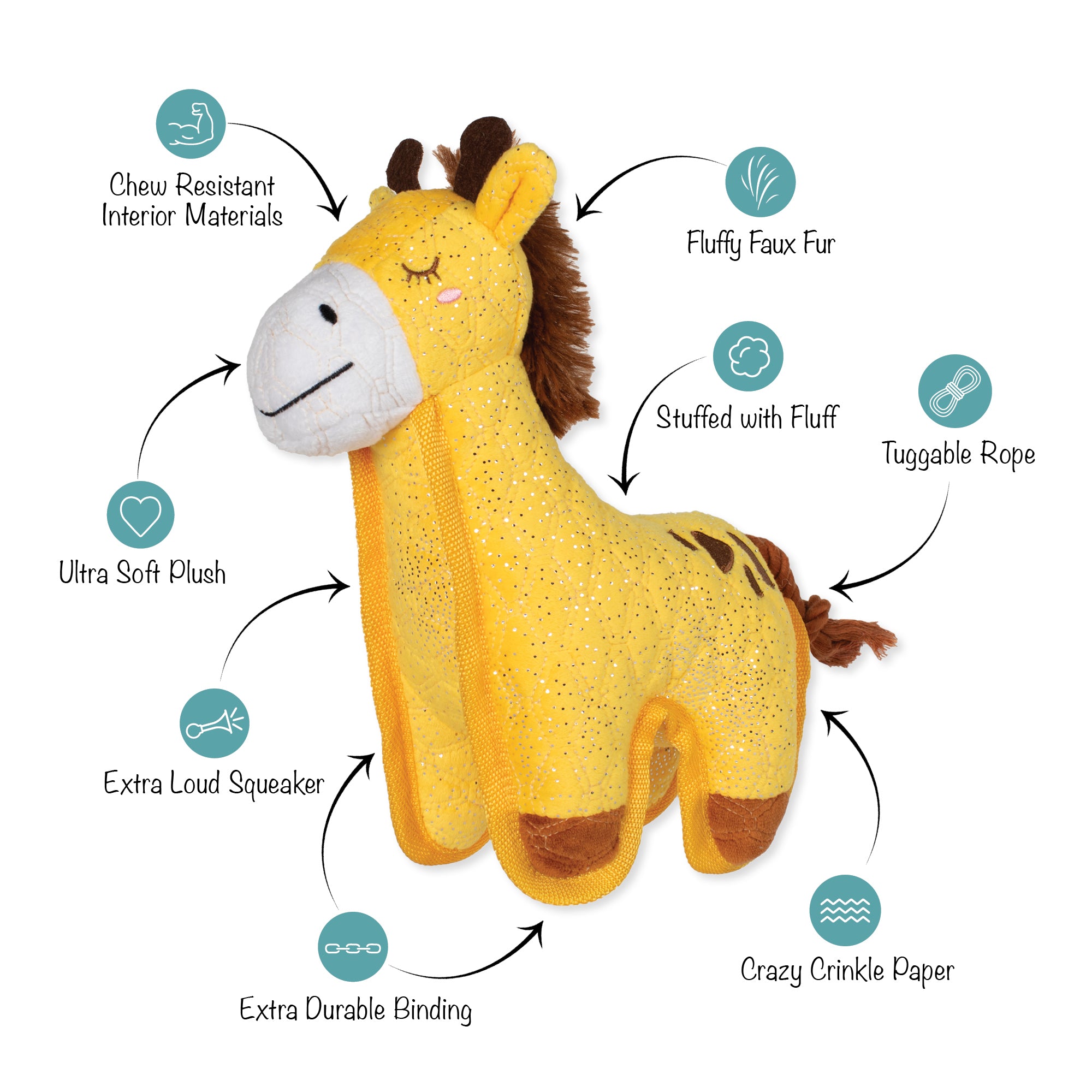 Head Above the Rest Durable Plush Dog Toy