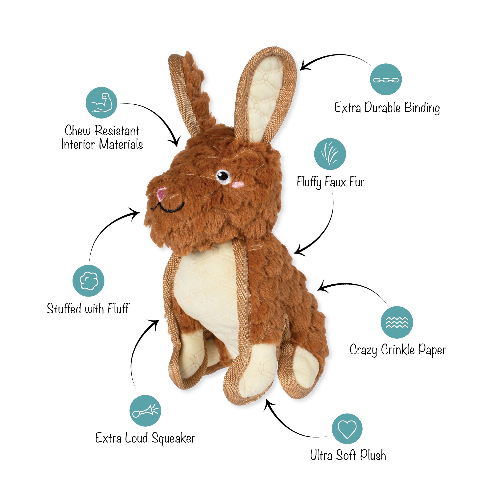 Ear To Be Hoppy Durable Plush Dog Toy