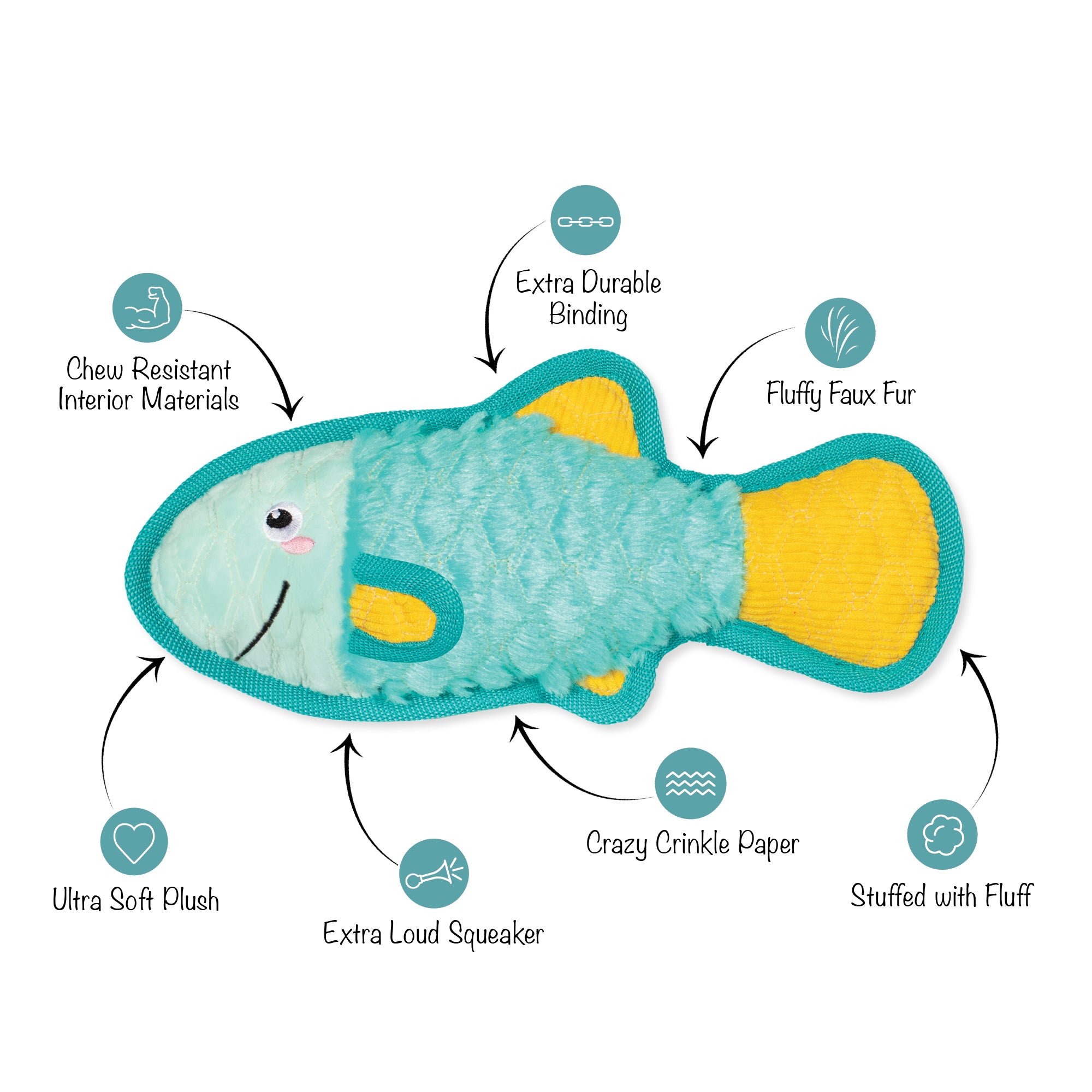Fish You The Best Durable Plush Dog Toy