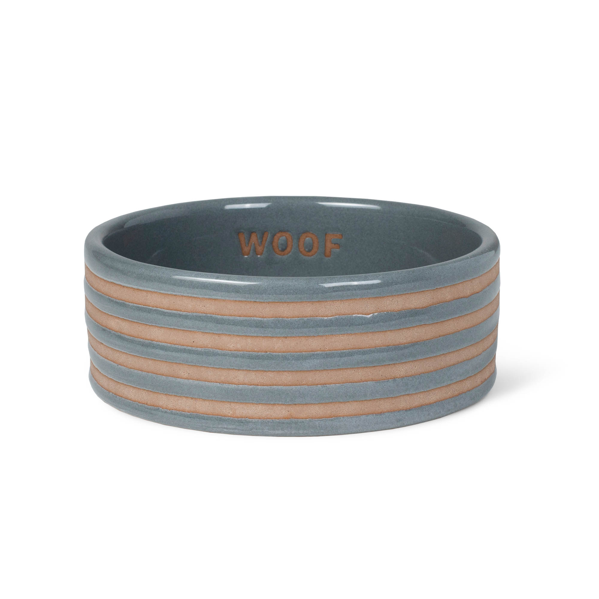 Stripe Charcoal Small Dog Bowl