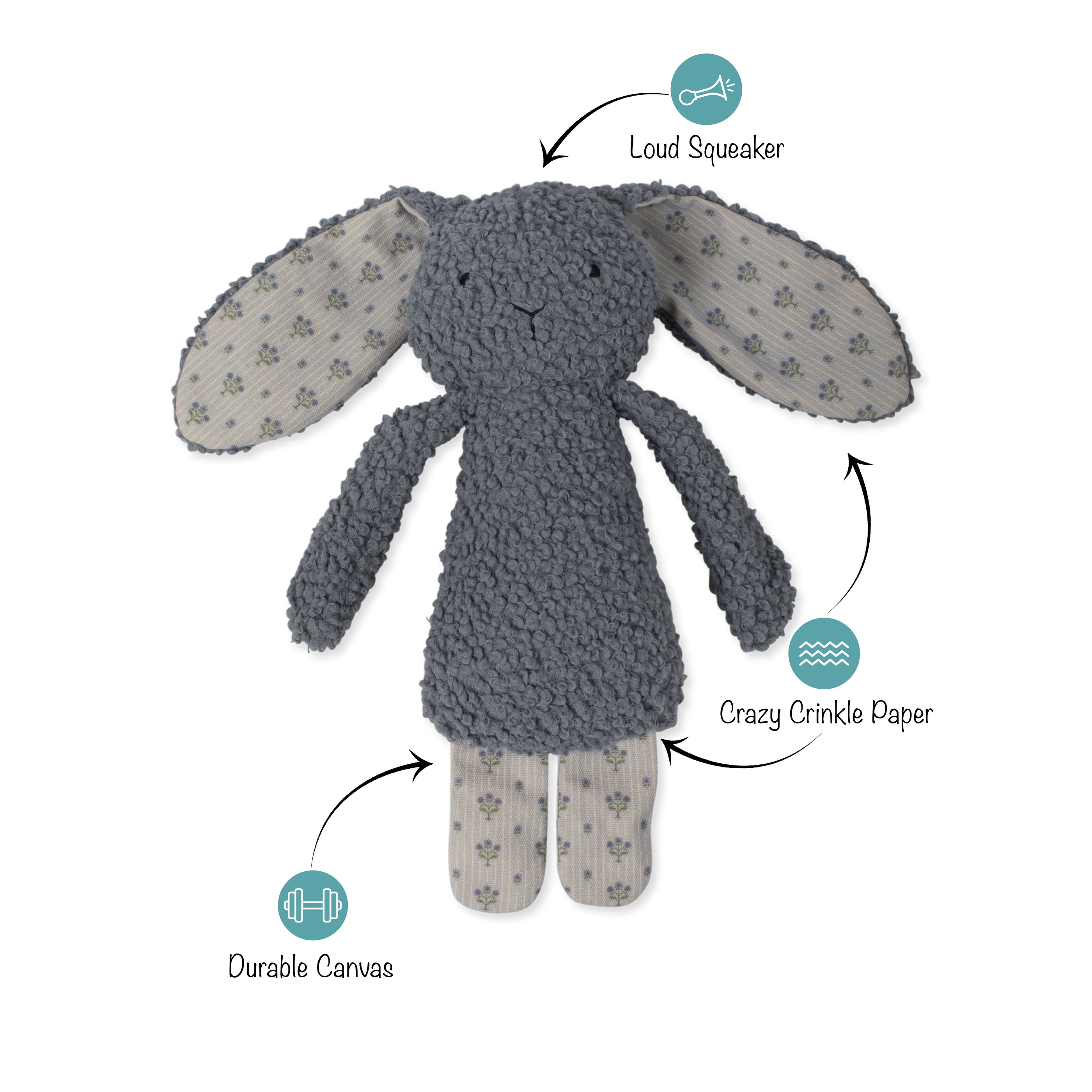 Hoppy Textured Patchwork Dog Toy