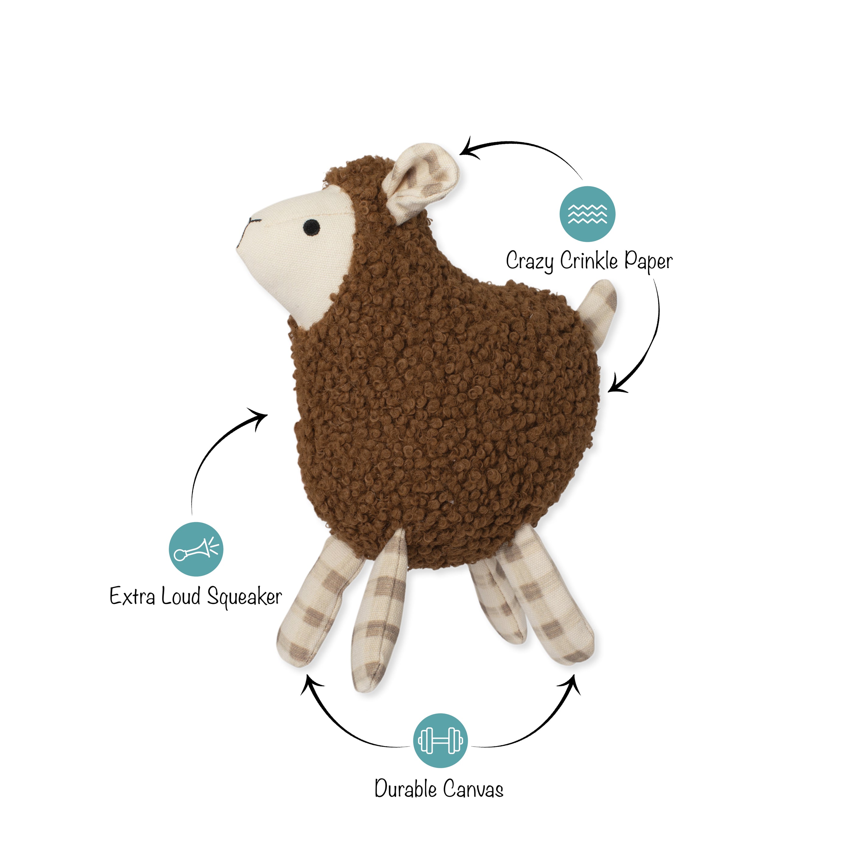 Lammy Textured Patchwork Dog Toy