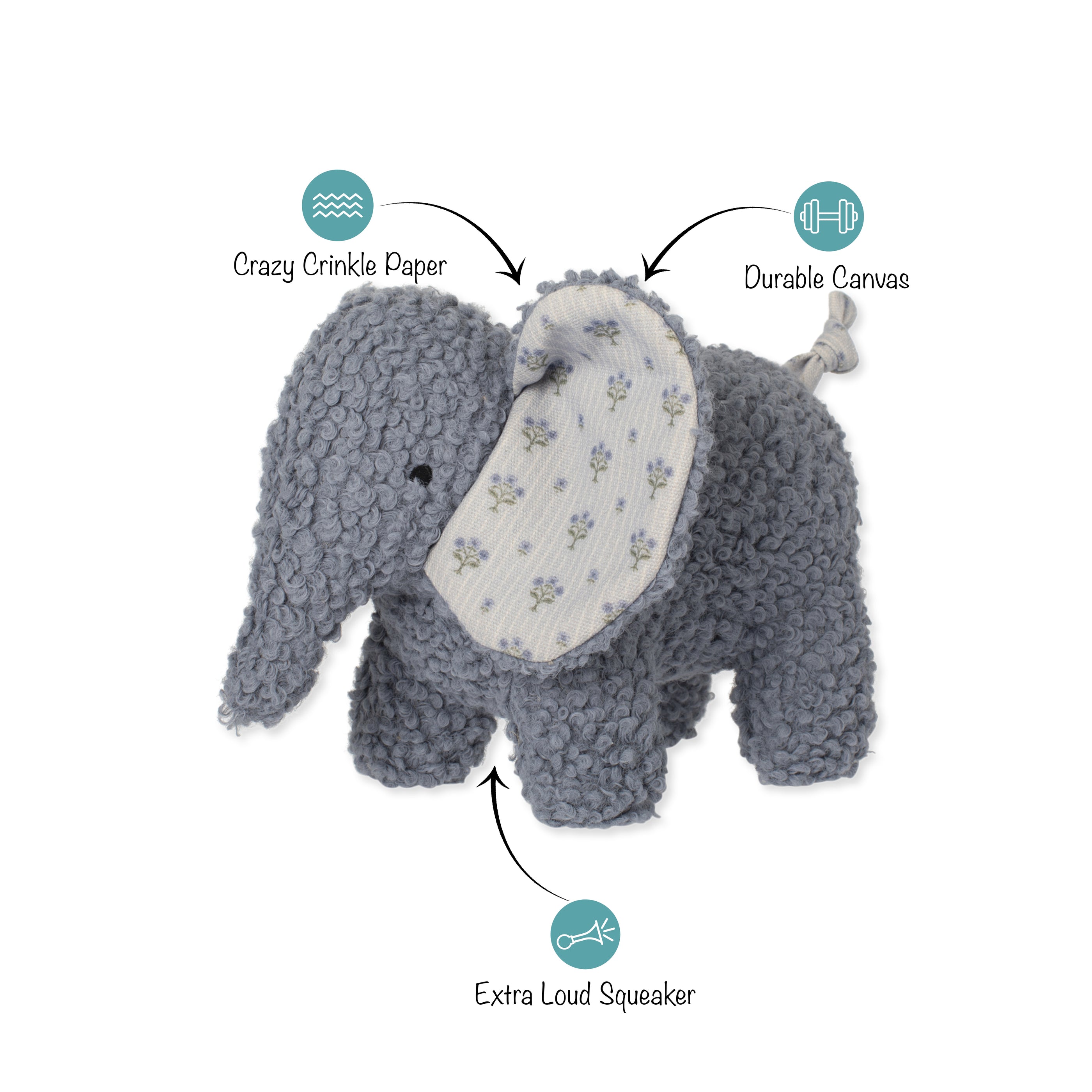 Ellie Textured Patchwork Dog Toy