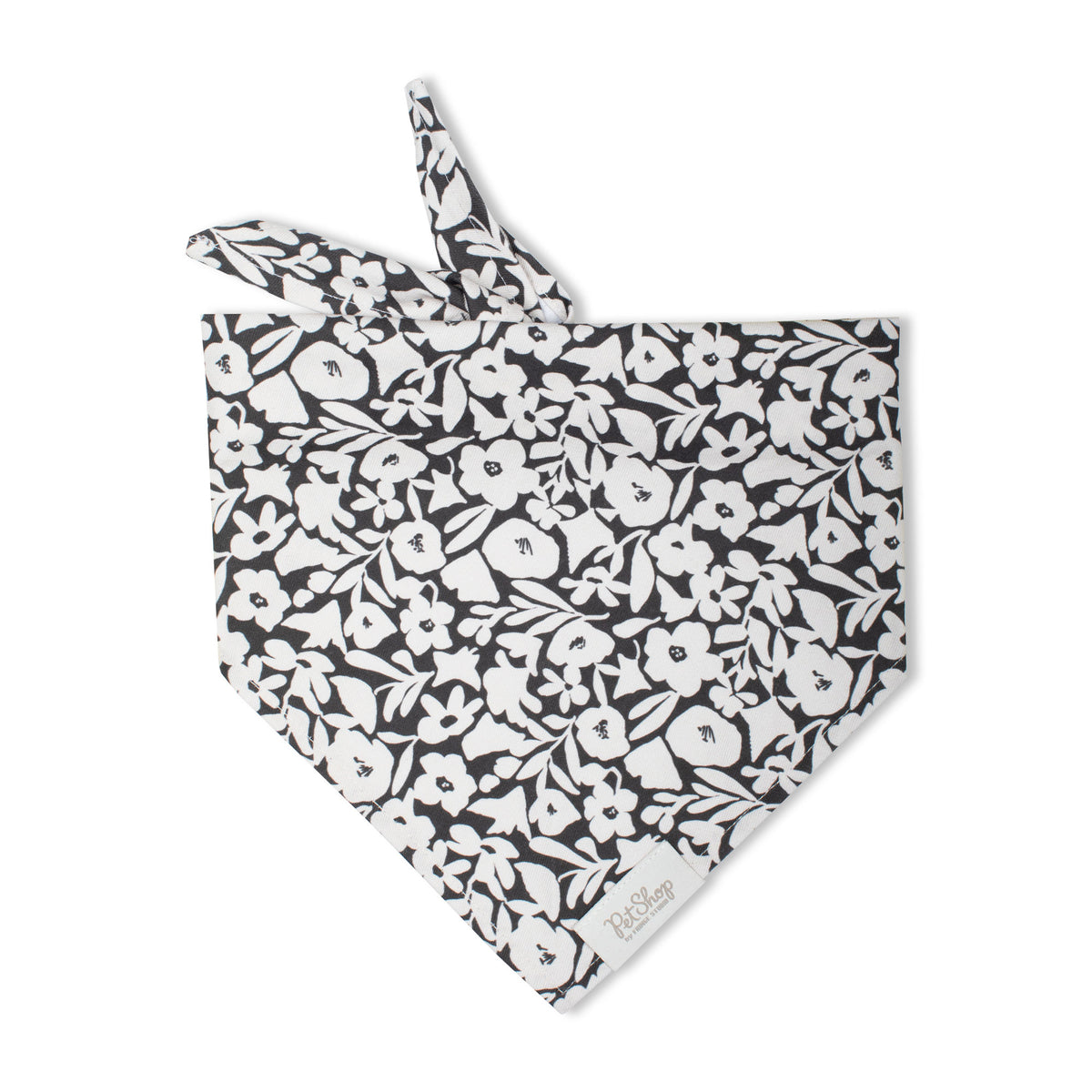 Charcoal Floral Bandana