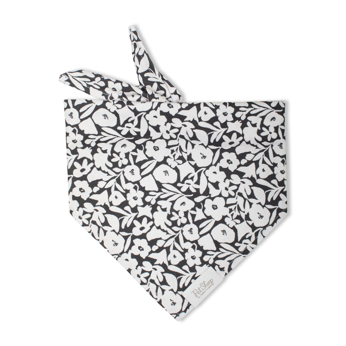 Charcoal Floral Bandana